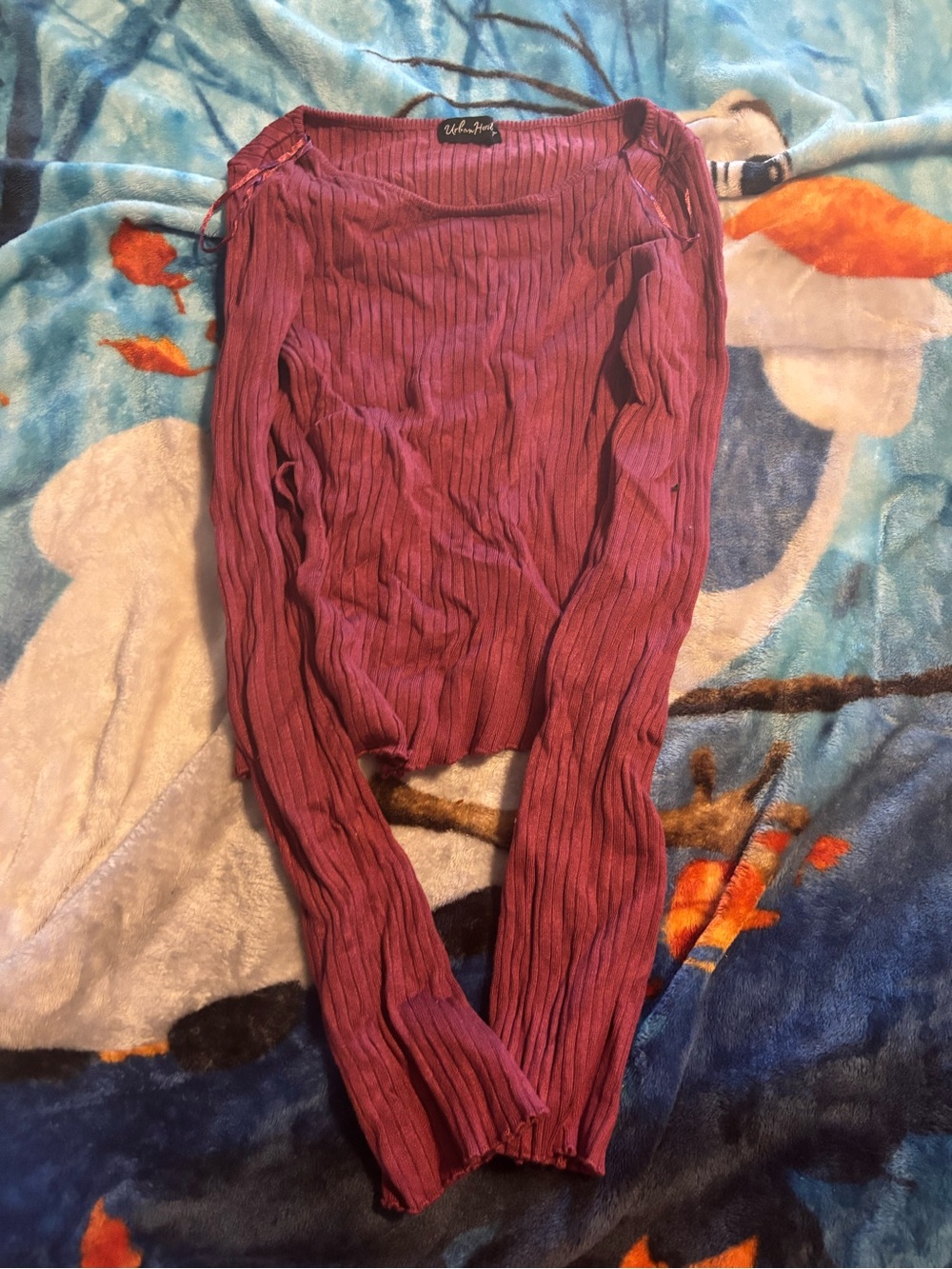 Urban Heritage Ribbed Top in Deep Rose